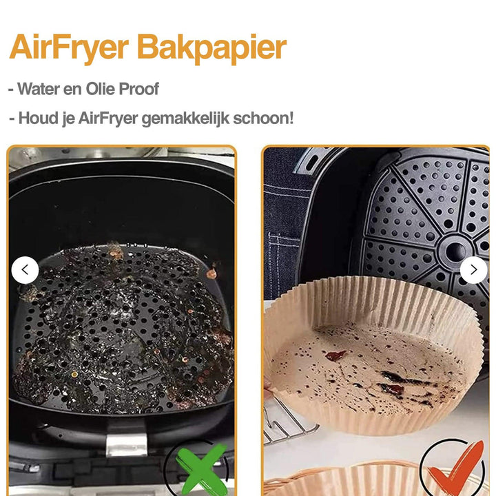 AirFryer Wegwerp Bakpapier 100 Stuks - Consumerce