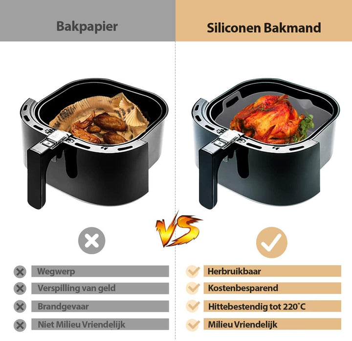 Siliconen AirFryer Mand L - Consumerce