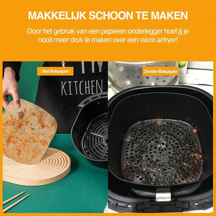 Set van 200 AirFryer XXL Bakpapier (23cm) - Consumerce