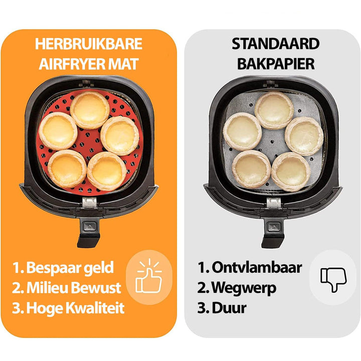 Siliconen AirFryer Bakmat Rond - Consumerce