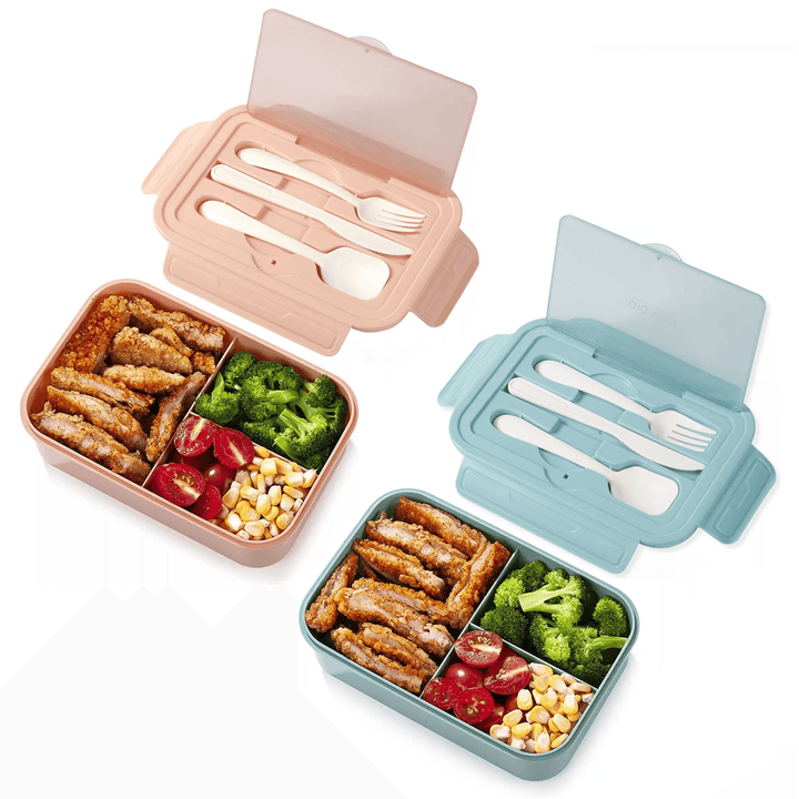 Lunchbox met 3 Vakken en Bestek - Consumerce