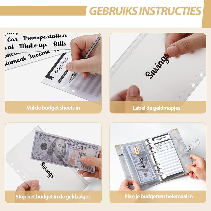 Budget Planner met Geldmapjes Marble Look - Consumerce