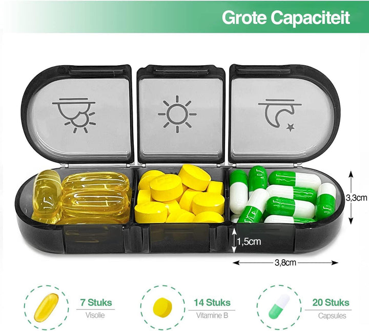 Pillendoos met 7 Kleinere Doosjes van 3 Vakken - Consumerce