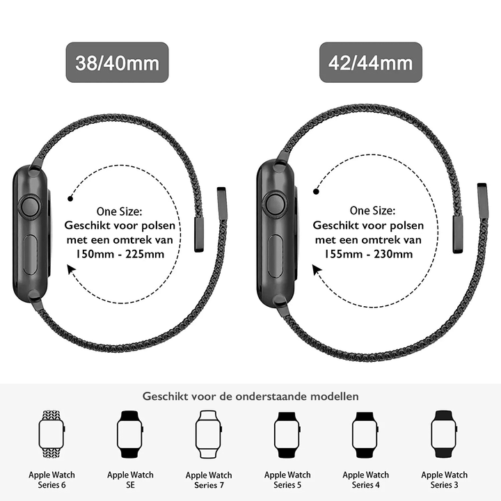 Stalen Milanese Smartwatch Band Geschikt voor Apple Watch - Consumerce